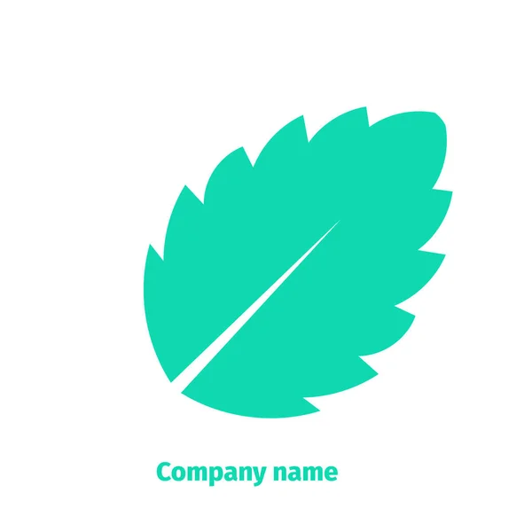 ミント。会社のロゴ。白い背景の分離ミントを葉します。 — ストックベクタ