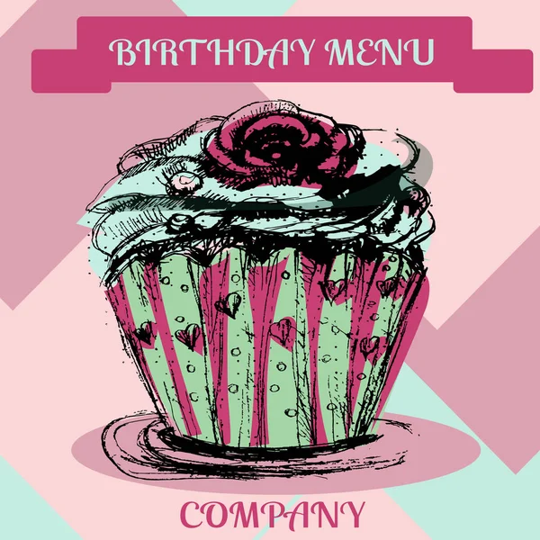 Cupcake design.Menu cubierta, icono web — Archivo Imágenes Vectoriales