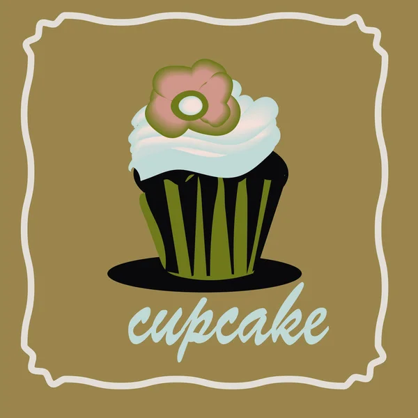 Cupcake icon on the white background for your design. Vector illustration. — Stock Vector