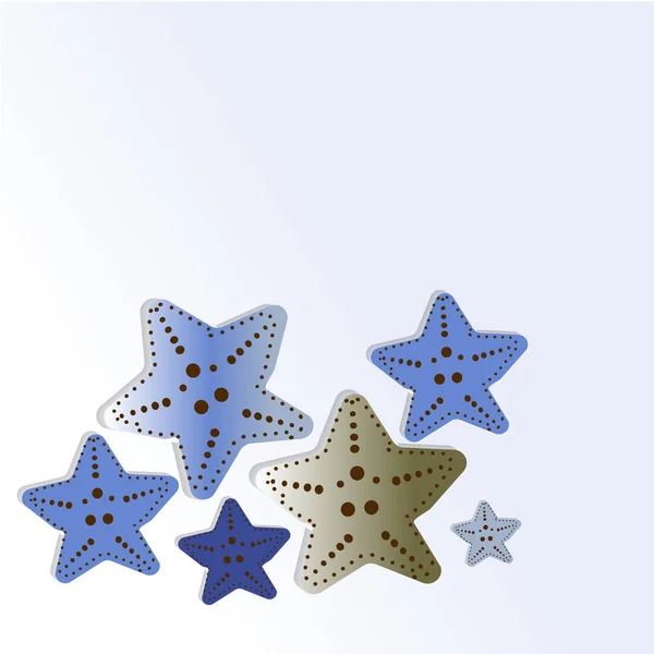 Синяя морская звезда на градиентном фоне — стоковый вектор