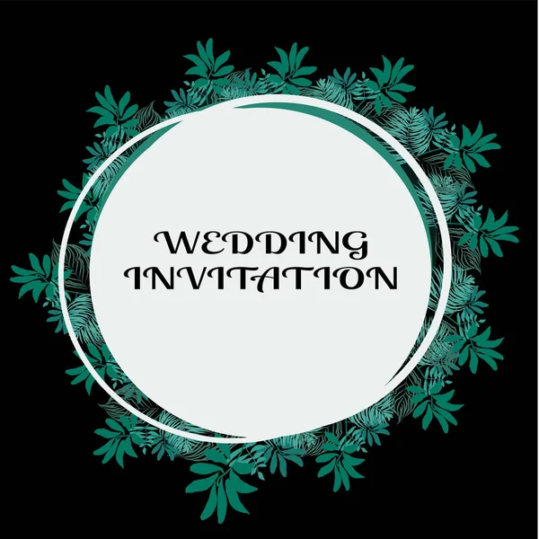 Invitación a la boda o diseño de tarjetas con flores tropicales exóticas y hojas — Vector de stock
