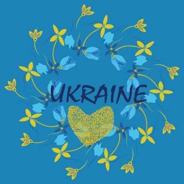 Mutlu Bağımsızlık günü Ukrayna vektör çizim