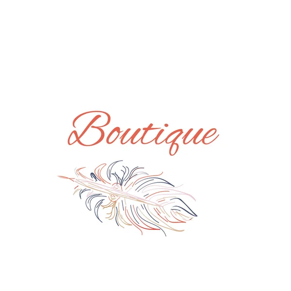 Ilustración vectorial dibujada a mano. Aislado sobre fondo blanco. Elementos de diseño para tienda accesorios de moda, joyas de plumas . — Vector de stock