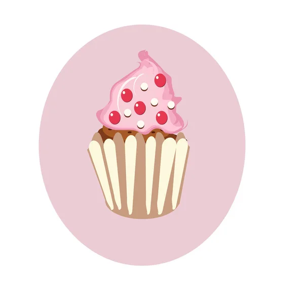 Cupcake, mad dessert, vektor illustration, moderne farver – Stock-vektor