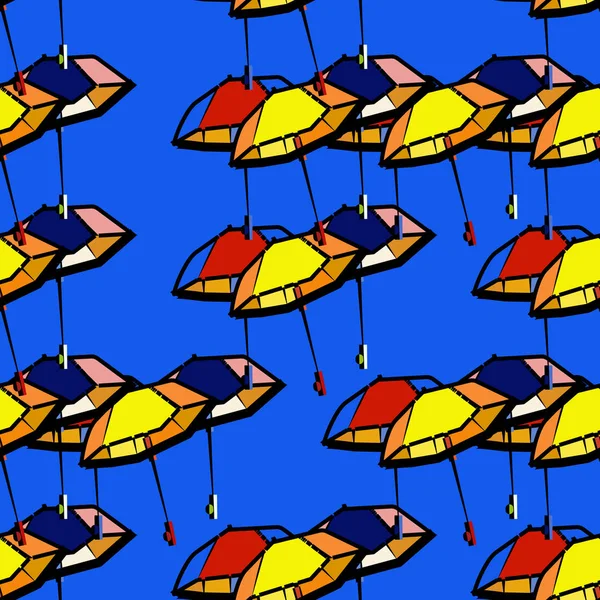 Paraguas vectoriales patrón sin costuras. Lindo fondo de dibujos animados — Vector de stock