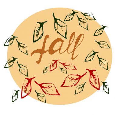 Daire içinde sonbahar tipografi hoş geldiniz. Zarif fırça hat. Sonbahar hakkında ilham alıntı