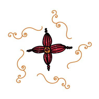 Oyuncak yıldız ile tebrik kartı. Vektör çizim. Mutlu yeni yıl, mutlu Noeller, mevsim selamlar.