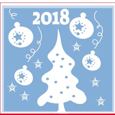 Yeni yıl ağacı oyuncaklar kar taneleri ile arka plan. Başlık sayfası veya poster kullanılabilir. Vektör çizim.