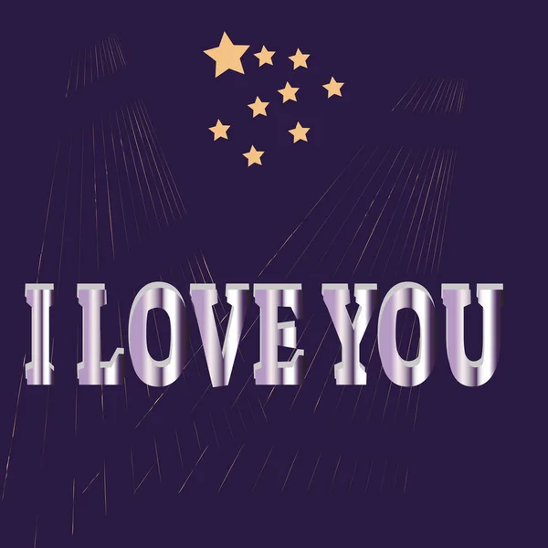 I love you. Lettering in paper style with hearts — Stock Photo, Image