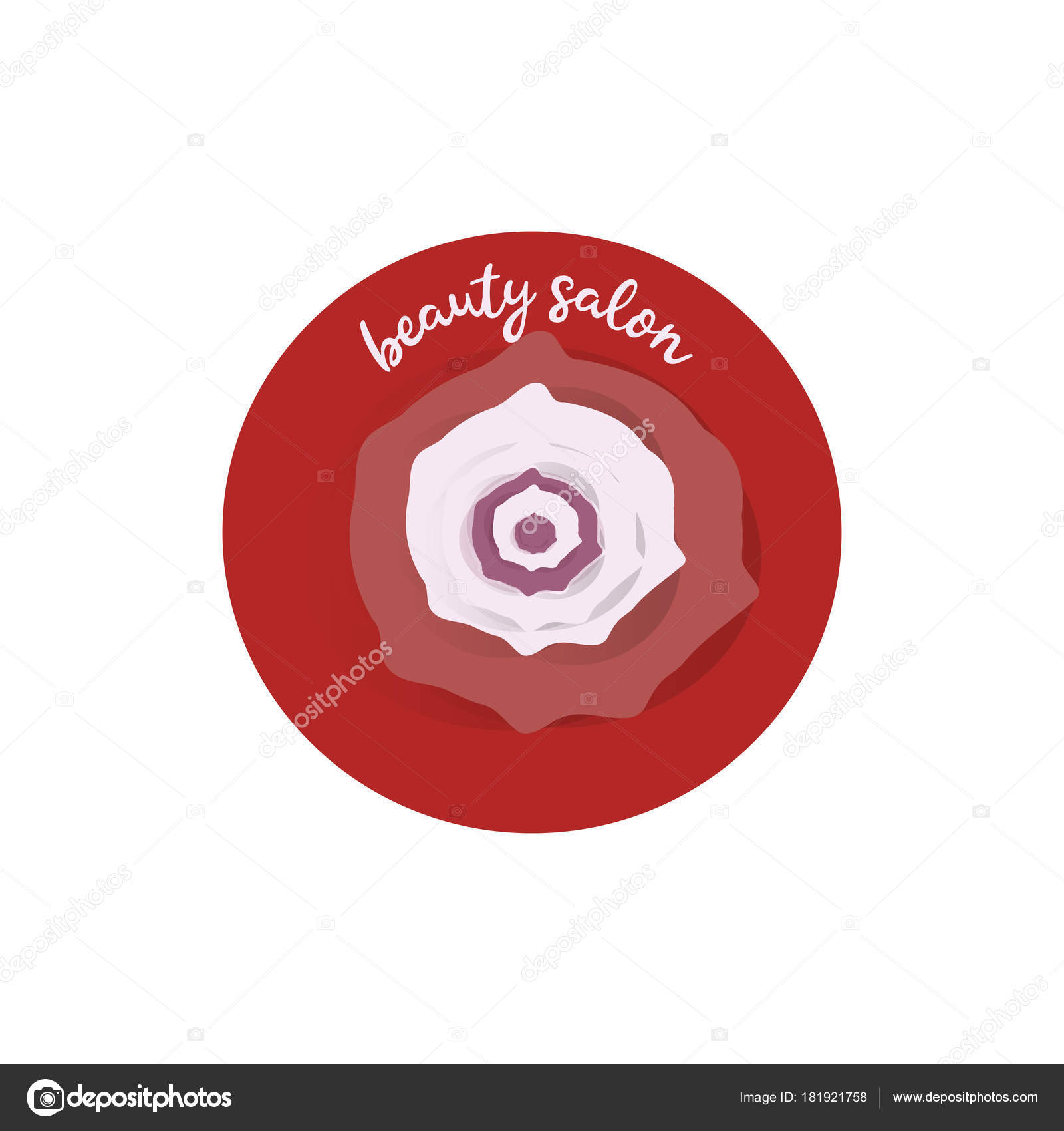 Magnifique Logo Avec Une Rose Rouge Pour Fleuriste Ou Salon