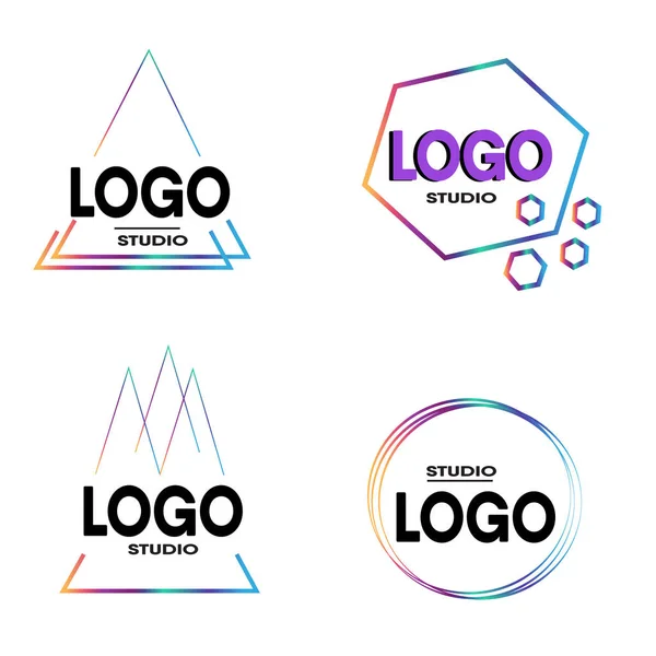 Kunst grafisch Logo ontwerp materieel geschikt voor Gemeenschap, agentschap en web studio — Stockfoto