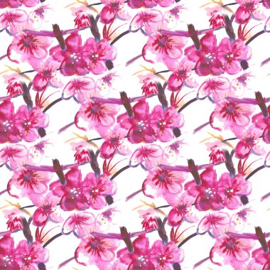 Sakura Japon kiraz çiçekleri, elle çizilmiş card.for yazdırma