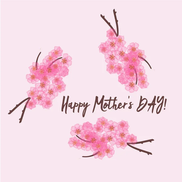 VECTOR eps 10. Big JPEG preview. Sakura blossom, Japanese flowering cherry on branch for Mother s day. See more flowers in my SET. Flower blossom for Mother s Women day. Fleur card, beautiful flowers