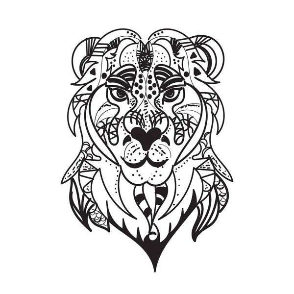 Leo σύμβολο είναι καλό για τατουάζ ή λογότυπο, τέχνη σύγχρονη εικονογράφηση — Διανυσματικό Αρχείο