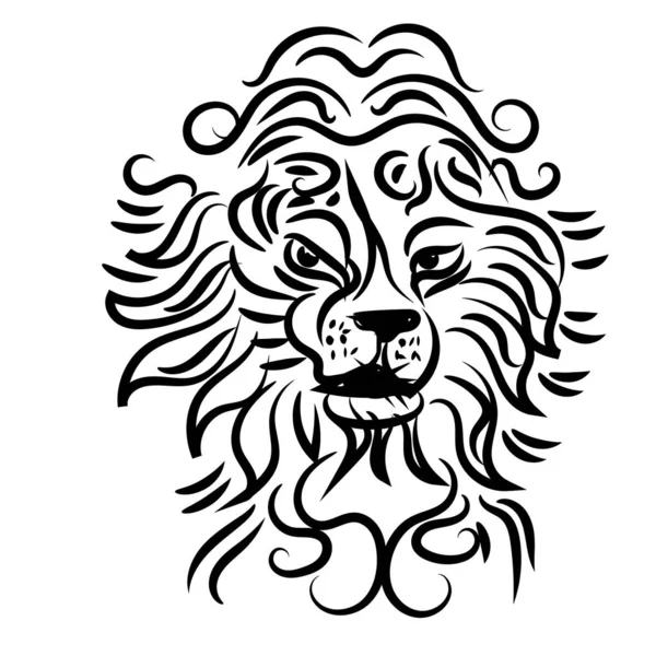 Leo símbolo es bueno para el tatuaje o el logotipo, ilustración moderna del arte — Vector de stock