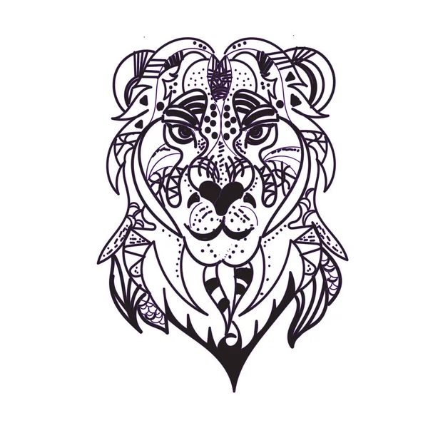 Leo símbolo es bueno para el tatuaje o el logotipo, ilustración moderna del arte — Vector de stock