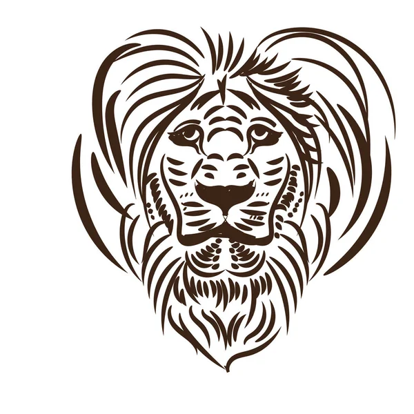 Símbolo de leo é bom para tatuagem ou logotipo, arte ilustração moderna — Vetor de Stock