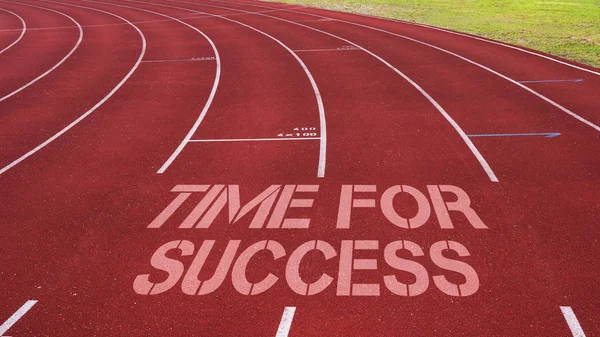 Motivational quote written on running track : Time For Success — Stock Photo, Image