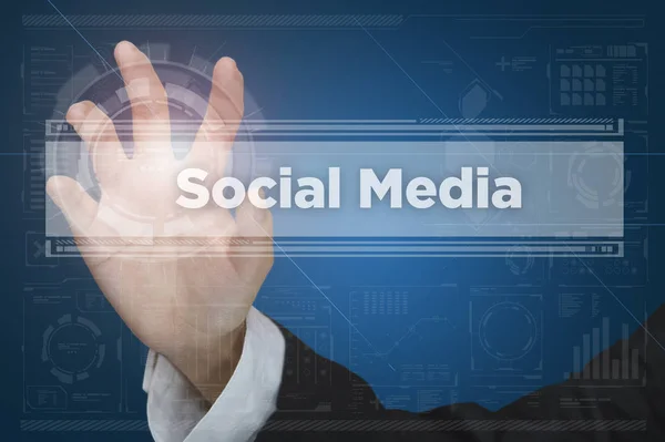 Touch screen dell'interfaccia di realtà virtuale: Social Media — Foto Stock