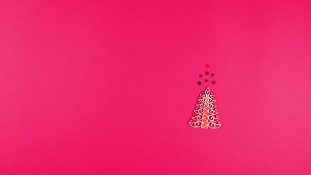 크리스마스와 휴가와 판매의 나무로 크리스마스 원추형 공으로 애니메이션 — 비디오