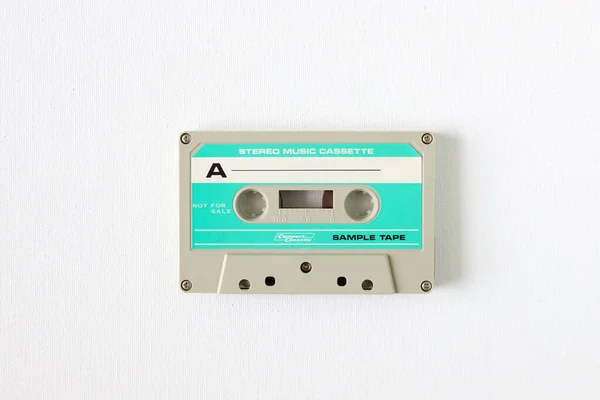 Old Tape Cassette Old Aged Wood Background Solated Casette — Stock Photo, Image