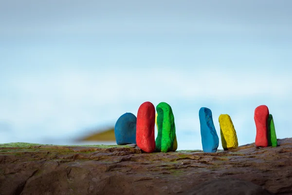 Stones on boulder — Stock Photo, Image