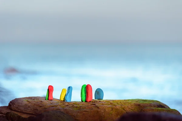 Coloured stones at coast — Stock Photo, Image