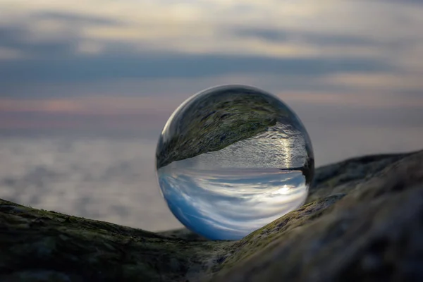 Seaside in crystal ball — Stock Photo, Image