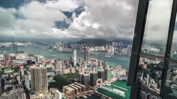 Il riflesso del paesaggio urbano di Hong Kong. 4K TimeLapse - agosto 2016, Hong Kong — Video Stock