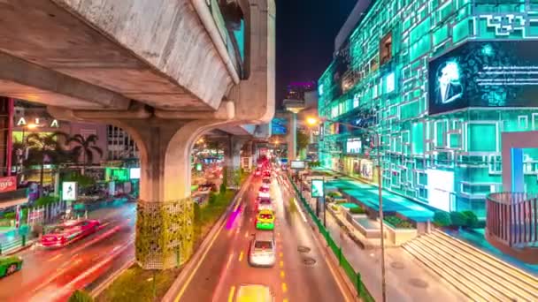 Bangkok Express and Highway top view, Thailand. Ноябрь 2016 года. 4K TimeLapse — стоковое видео