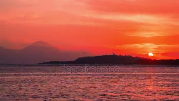 Timelapse zachody słońca na wyspie Gili Trawangan, Indonezja — Wideo stockowe