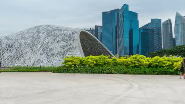 Timelapse The Future Of Us выставка в Gardens by the Bay в Фаморе. Август 2017 — стоковое видео