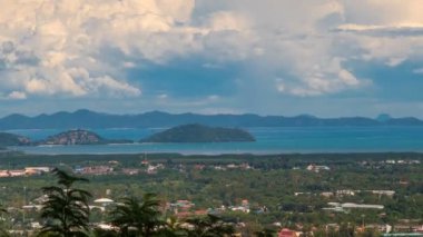 Timelapse şehir Phuket görünümü ve komşu Adaları Phuket, Tayland