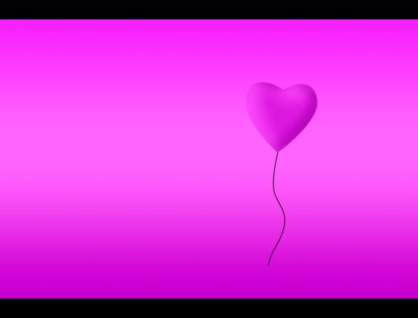 Ταινία Ροζ Μπαλόνια Που Πετάει Πάνω Κορδόνι Μπρος Πίσω — Αρχείο Βίντεο