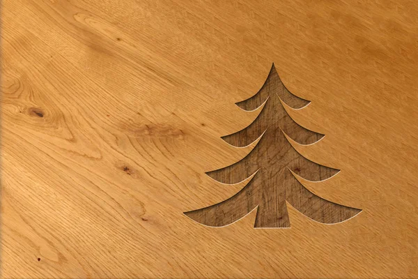 Árbol de Navidad tallado en madera. Trabajadores de madera diseño de Navidad — Foto de Stock