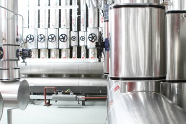 Krom borular ısıtma ve klima odaları fabrika binaları a