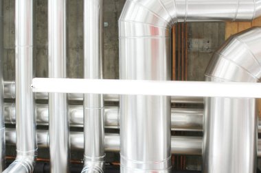 Krom borular ısıtma ve klima odaları fabrika binaları a