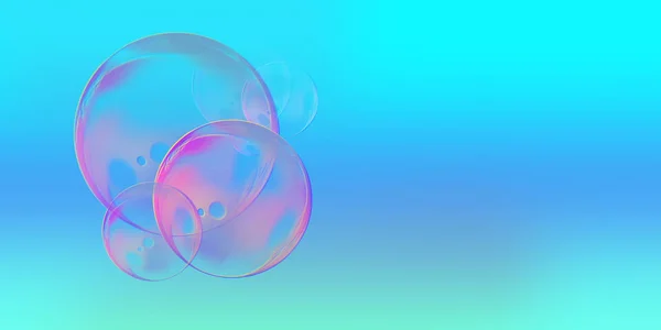 valentines bubbles floating in space, on blue background