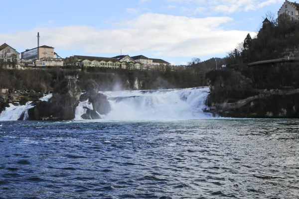 Waterfall in Switzerland on the rhine river — Stock Photo, Image