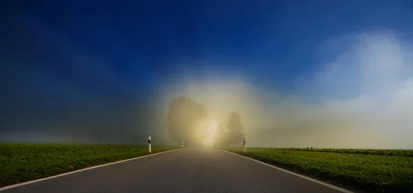 road to the future. Foggy day with road going to the horizon