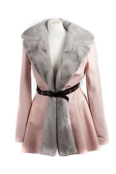 Colección de abrigos de piel caros en un maniquí Imagen de archivo