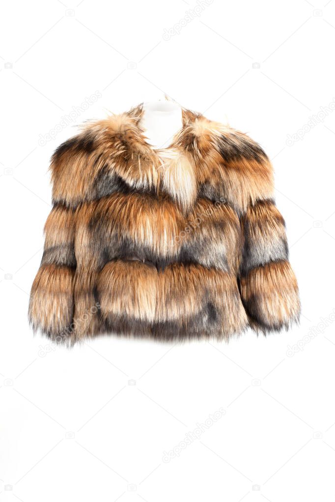 Expensive fur coats collection on a mannequin