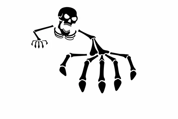 頭蓋骨と骨格のハロウィンイラスト — ストック写真