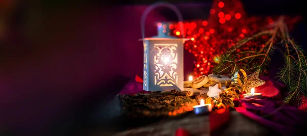 Cartões de Natal Conceitos de fundo com velas — Fotografia de Stock