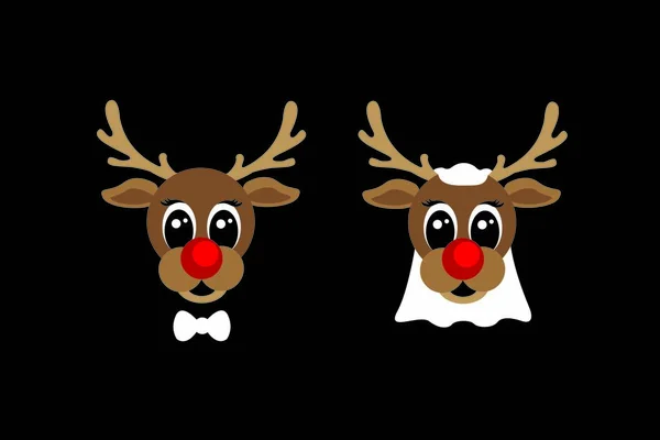 Ilustração de cartões de Natal com rudolph — Fotografia de Stock