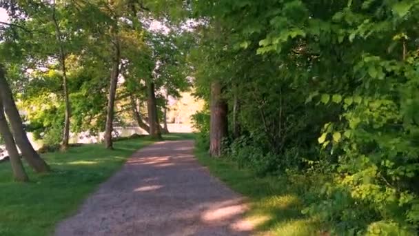 Rustige Ochtend Video Van Een Park Meer Zwitserland Cham Villette — Stockvideo