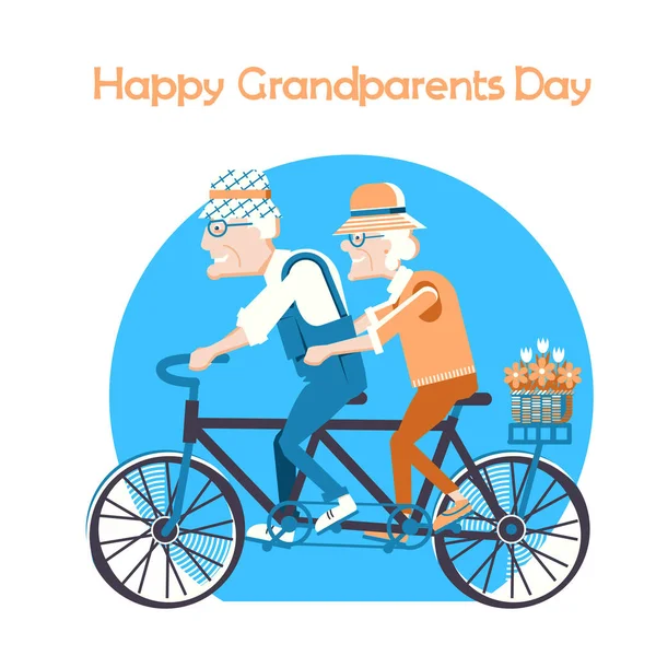 Mutlu büyükbaba ve Büyükanneler Günü tatil kartı — Stok Vektör