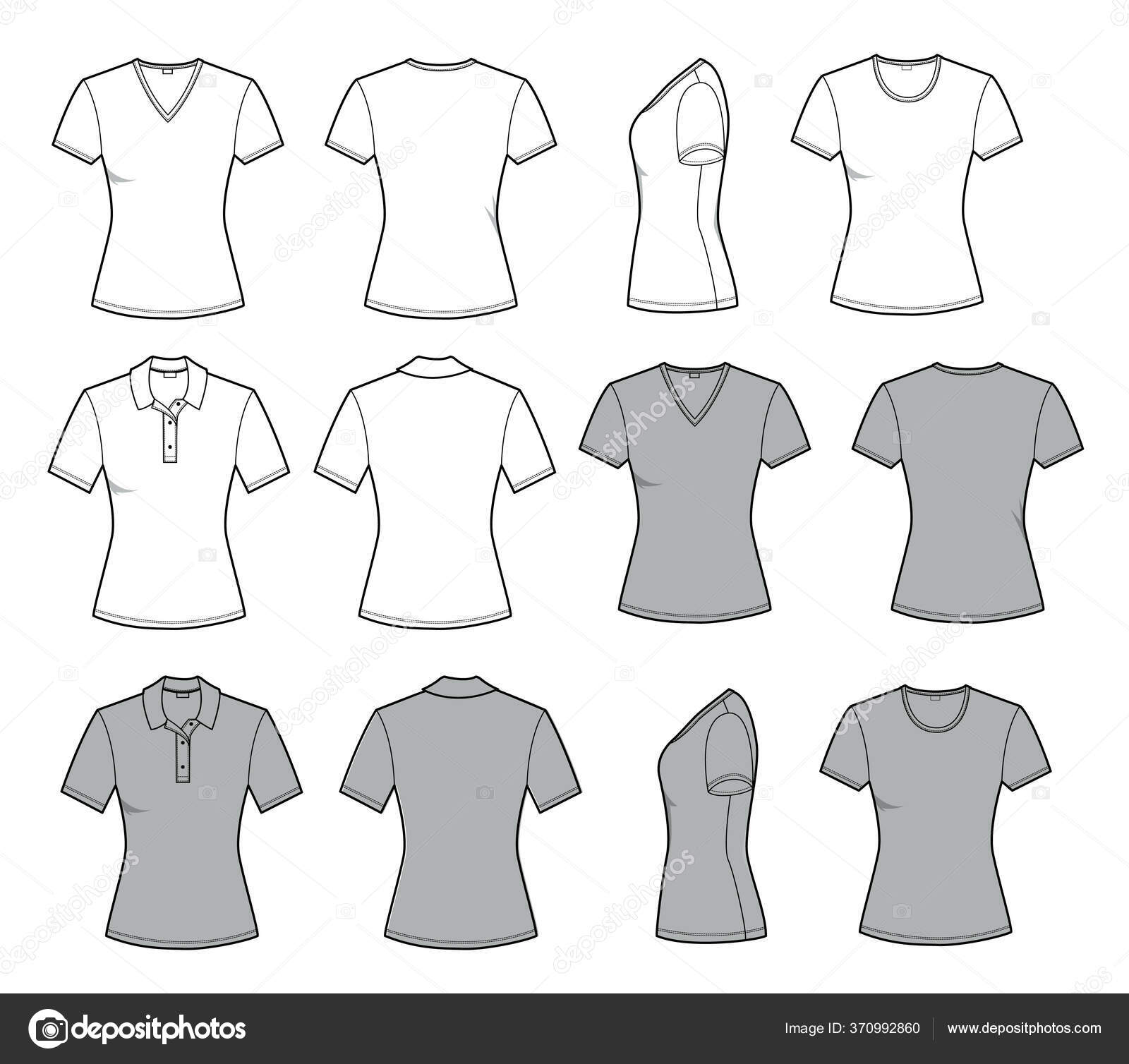 frauen-shirt-f-r-template-vorder-r-ck-und-seitenansichten-vector-set