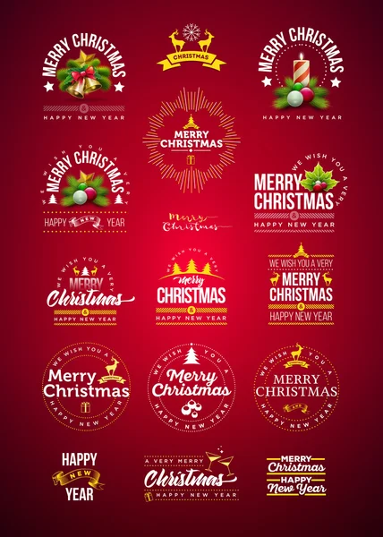 Christmas decoration design collection — Stock Vector