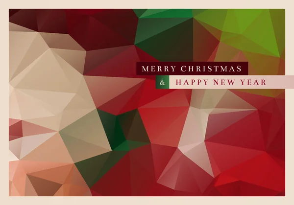 Tarjeta de felicitación de Navidad polígono — Vector de stock